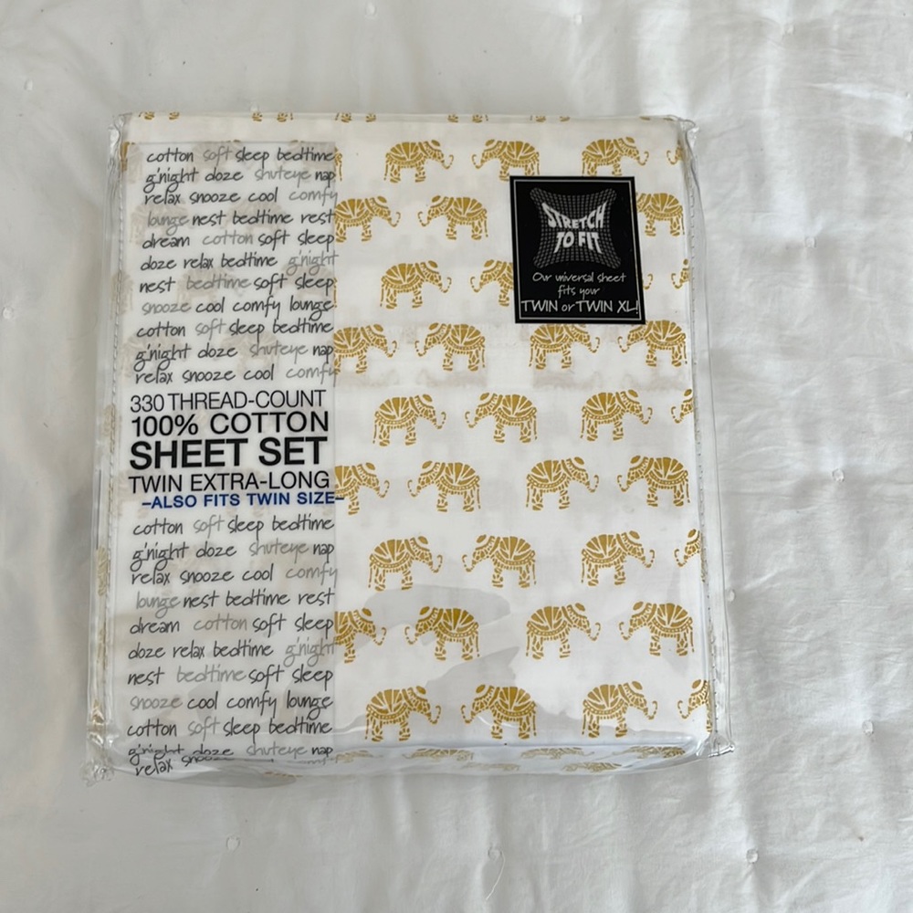 NEW twin/twin XL cotton sheet set